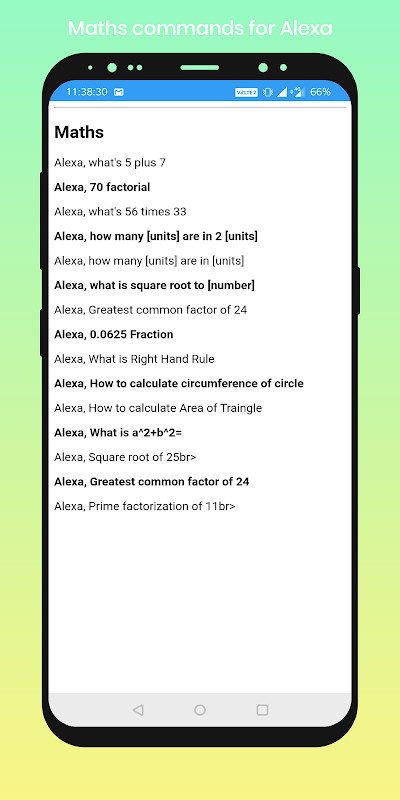Commands for Alexa