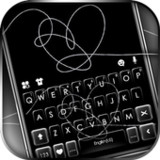 Black Sketch Heart Keyboard Background_playmods.net