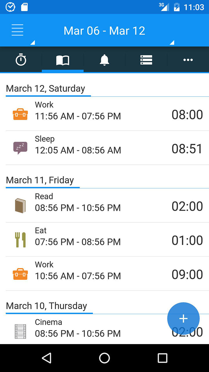 aTimeLogger - Time Tracker(Paid Features Unlocked) screenshot image 1_playmod.games