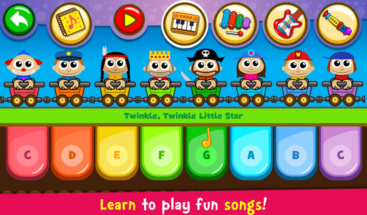 أطفال البيانوالموسيقى والأغاني(كل مفتوح) screenshot image 4
