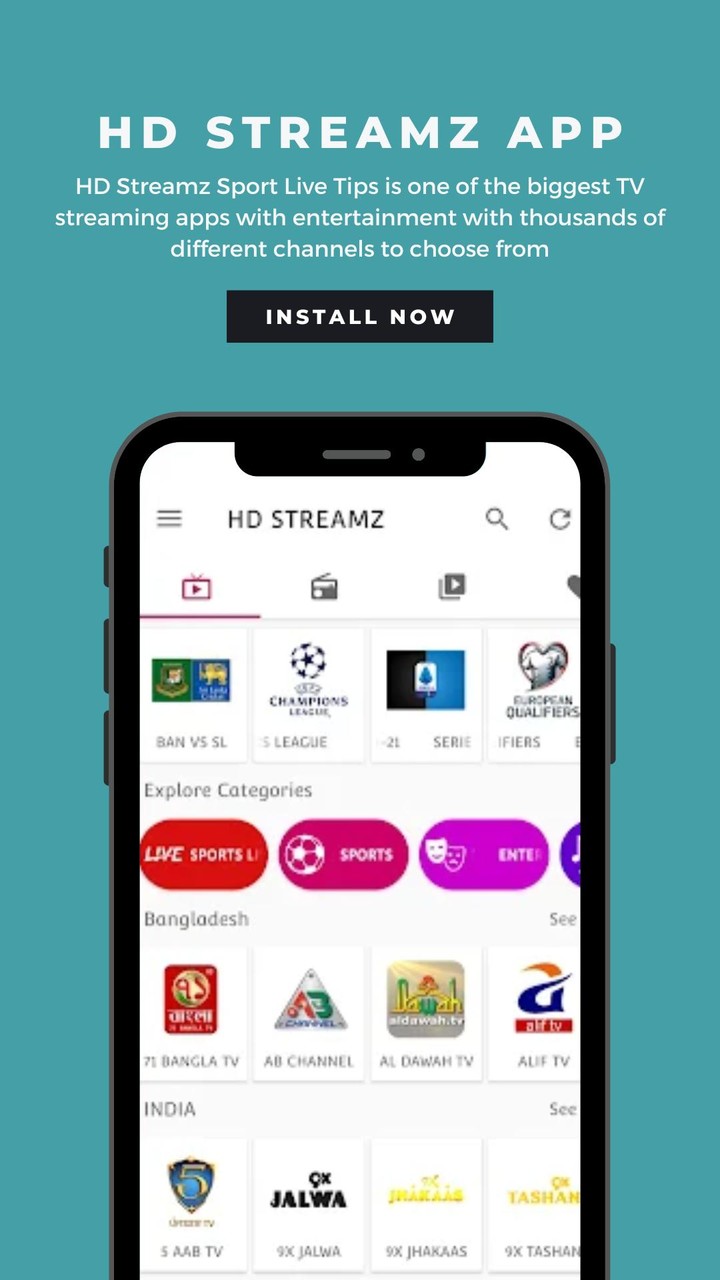 HD Streamz Tv App Walkthrough Ảnh chụp màn hình trò chơi