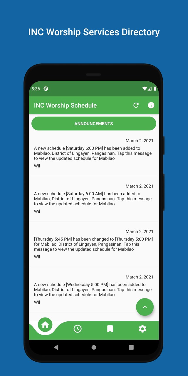 INC Worship Schedule