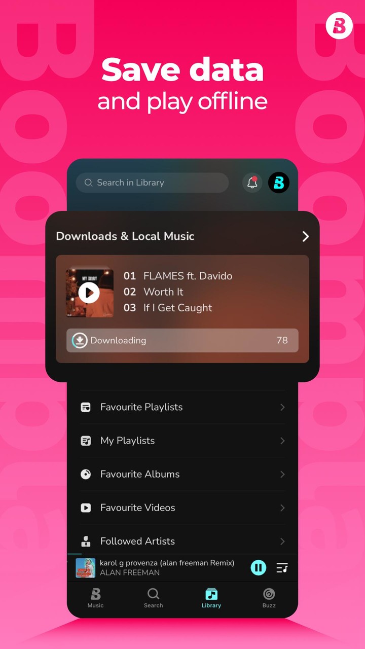 Boomplay: Music Downloader Ảnh chụp màn hình trò chơi