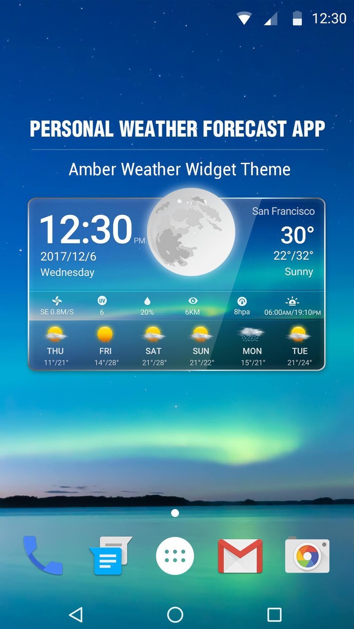 Transparent Weather & Clock App 2018