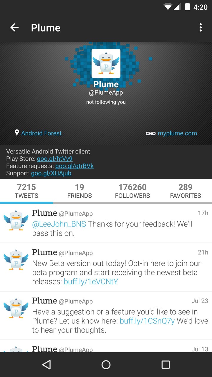 Plume for Twitter