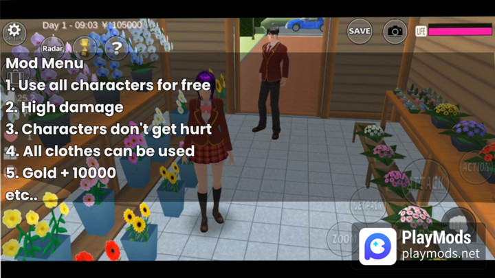 SAKURA School Simulator(Mod Menu) screenshot image 1_playmod.games
