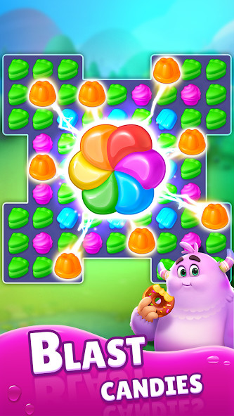 Match 3 Games - Sweet Crunch(Unlimited money) screenshot image 3_playmods.games