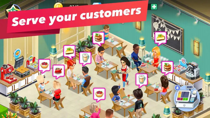 المقهى: لعبة مطعم(عملة كبيرة) screenshot image 4
