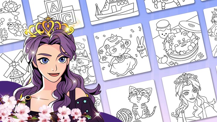 Princess Coloring:Drawing Game Ảnh chụp màn hình trò chơi