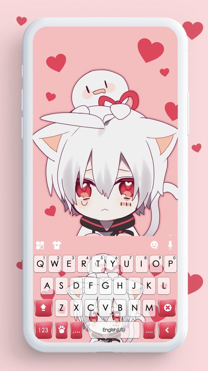Anime Cat Boy Keyboard Background