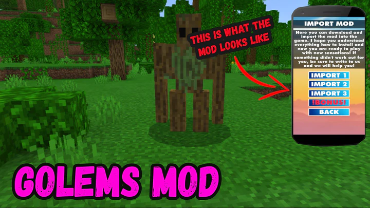 下载安卓版golems Mod For Minecraft Pe V1 1 Mod Apk