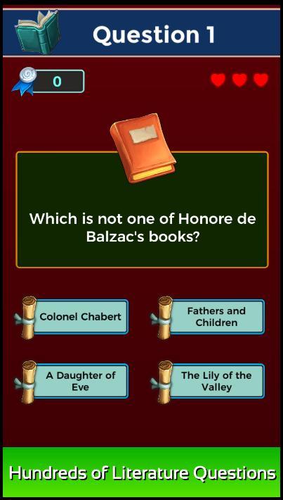 Literature Quiz Game‏