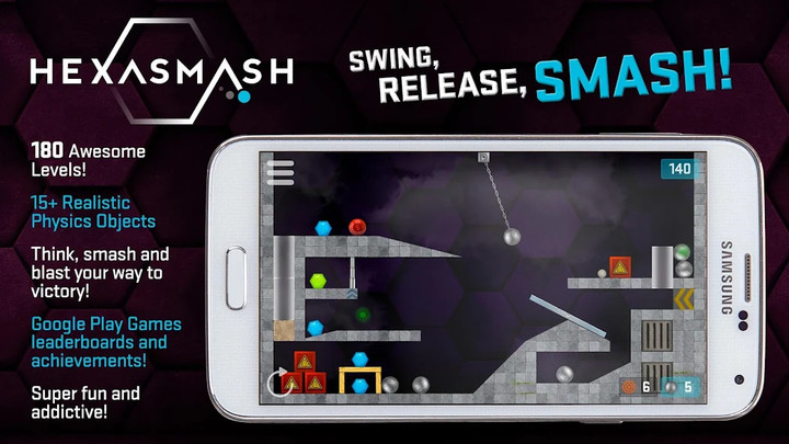 HEXASMASH - Physics Puzzle‏(مدفوع) screenshot image 1
