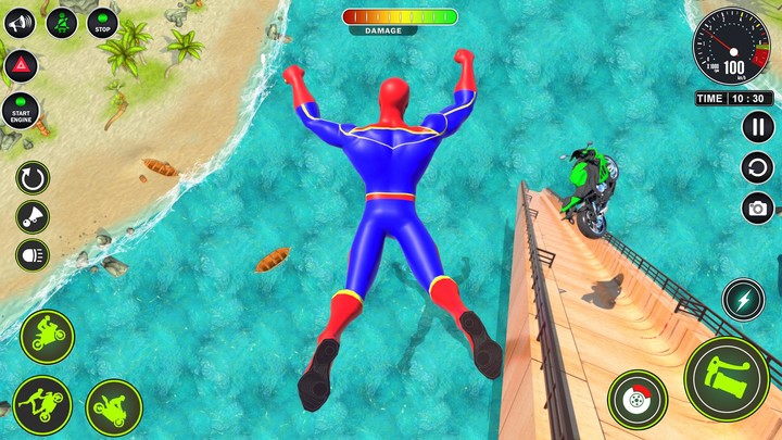 Superhero Bike Mega Ramp Games_playmod.games