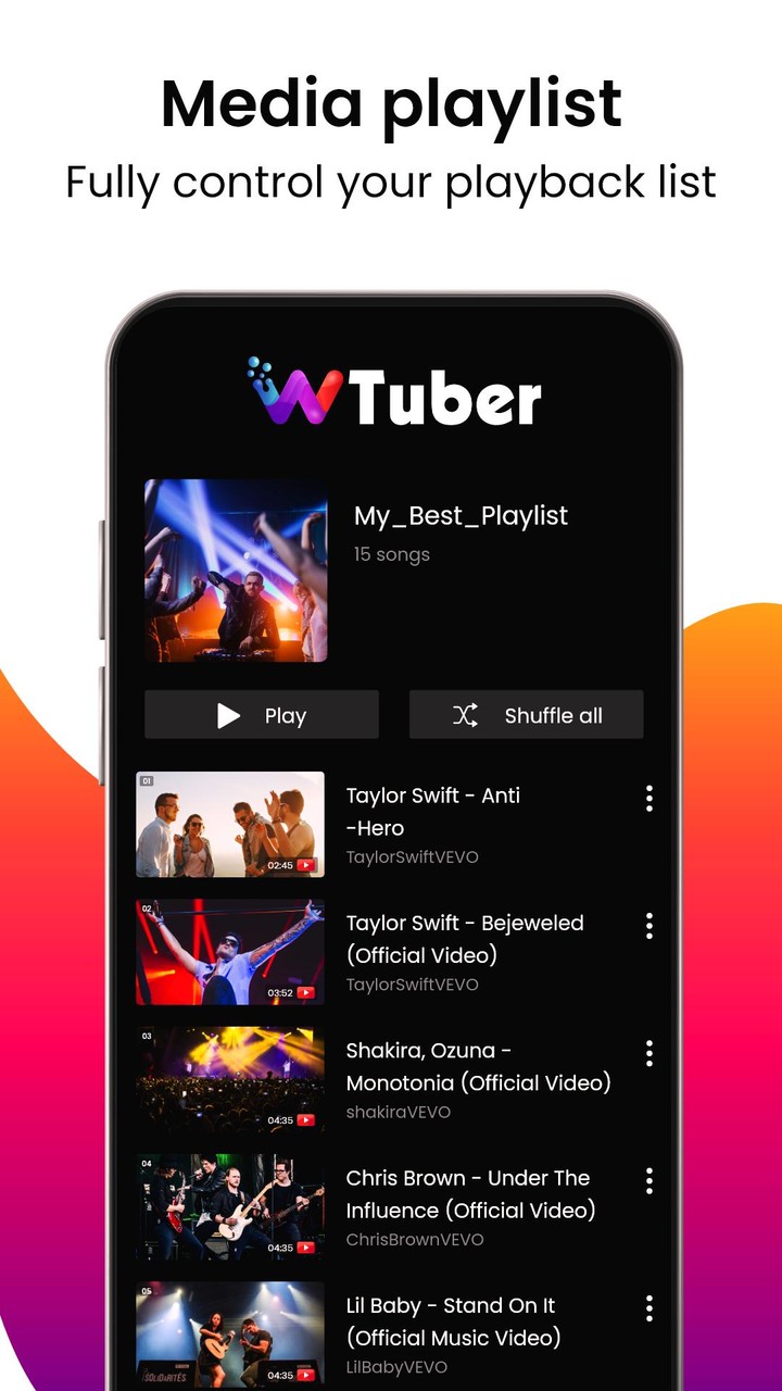 wTuber-Video Player all format Ảnh chụp màn hình trò chơi