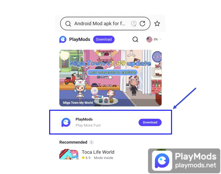 วิธีดาวน์โหลด Playmods Android App | Playmods.Net