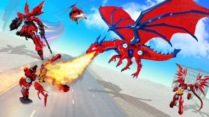 Download Flying Dragon Robot: Car Games MOD APK v4 for Android