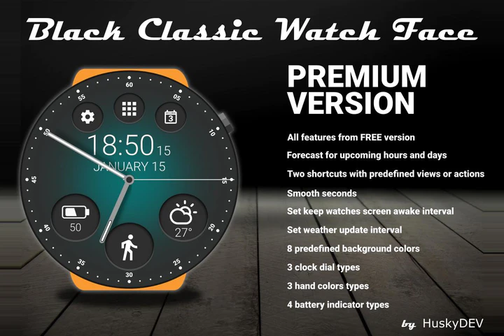 Download Black Classic Watch Face MOD APK  for Android