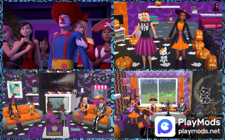 JOGANDO O JOGO DA BARBIE DREAMHOUSE NO HALLOWEEN