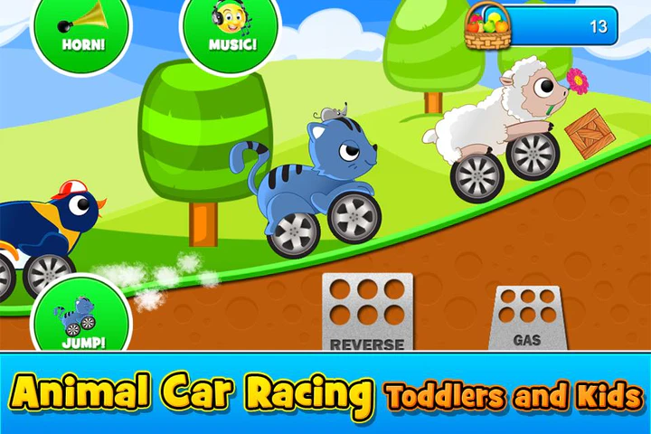 Download Animal Cars Kids Racing Game MOD APK  for Android