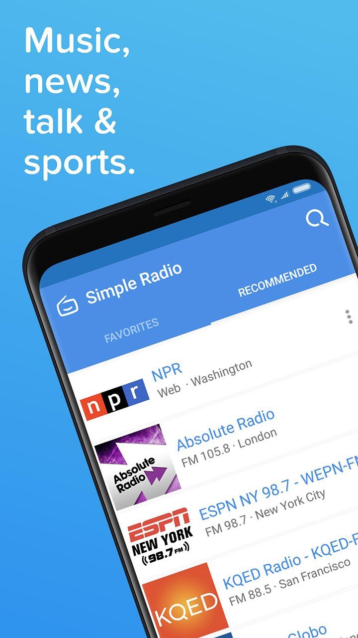 Simple Radio: Live AM FM Radio(Đã mở khóa) screenshot image 1