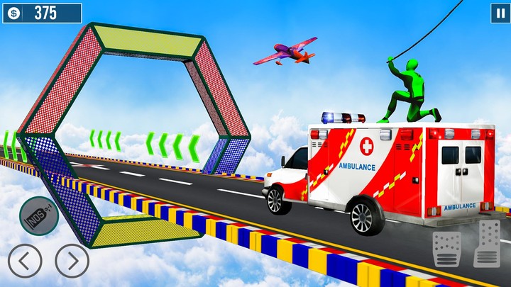 Ambulance Stunts Driving: Mega Ramp GT Racing Ảnh chụp màn hình trò chơi