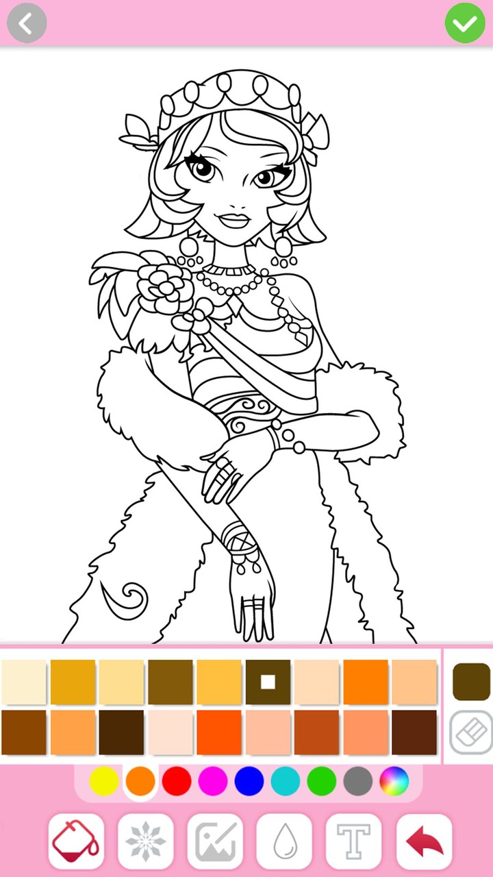 Princess Coloring:Drawing Game Ảnh chụp màn hình trò chơi