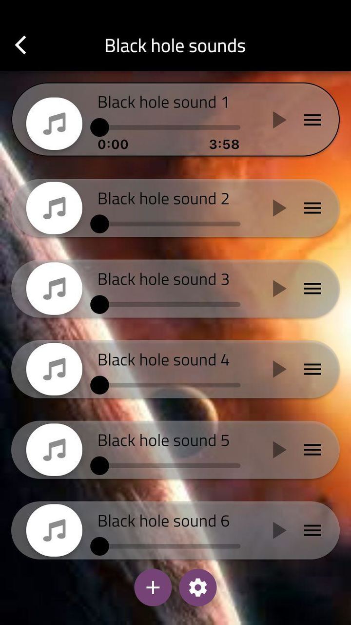 Black hole sounds Ảnh chụp màn hình trò chơi