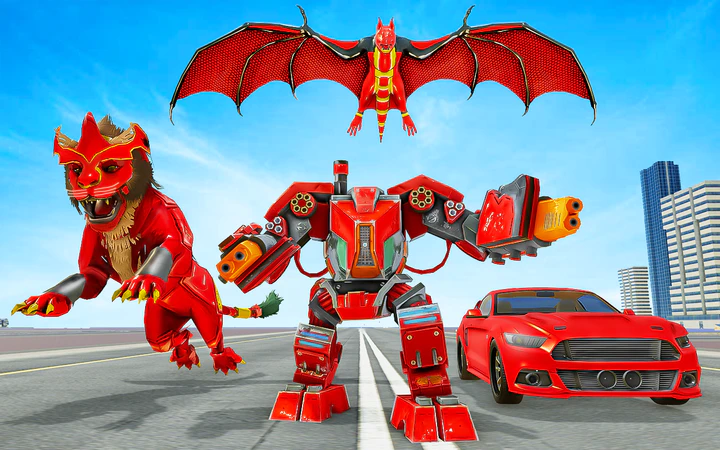 Download Lion Robot Game Car Robot Game MOD APK  for Android