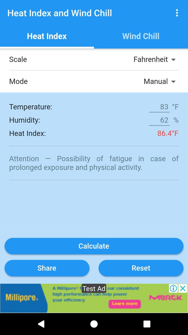 Heat Index and Wind Chill Ảnh chụp màn hình trò chơi