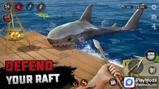 Raft Survival: Ocean Nomad - Simulator(Hướng tới Menu) screenshot image 1 Ảnh chụp màn hình trò chơi
