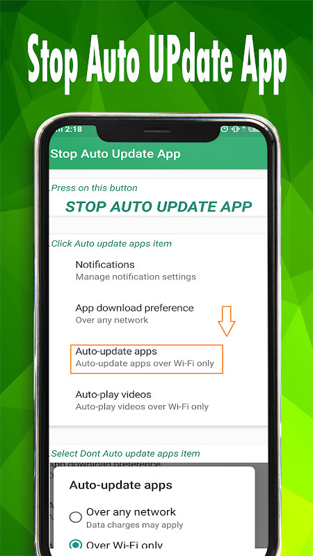 Stop Auto Update App