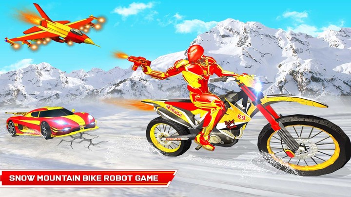 Snow Bike Transform Robot Game_playmods.games