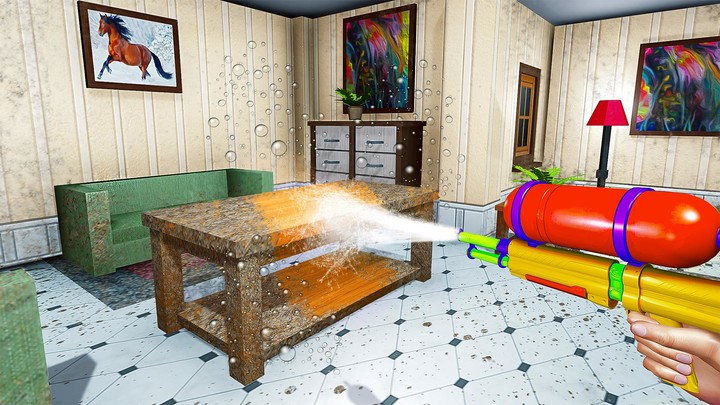 قوة غسل بندقية محاكاة 3D‏