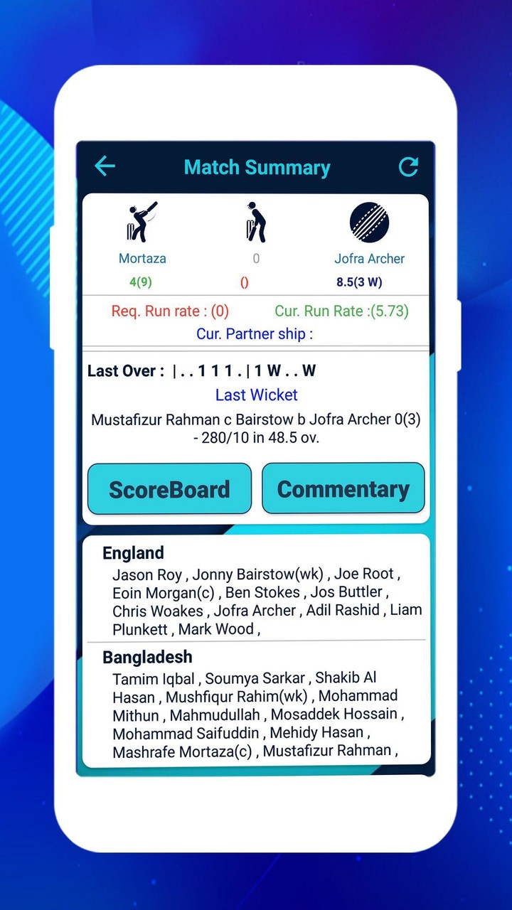 Live Cricket Scores Ảnh chụp màn hình trò chơi