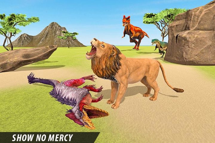 Lion vs Dinosaur Battle Game Ảnh chụp màn hình trò chơi