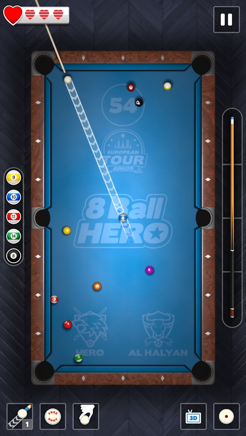 8 Ball Hero - Pool Billiards Puzzle Game( lot of life)