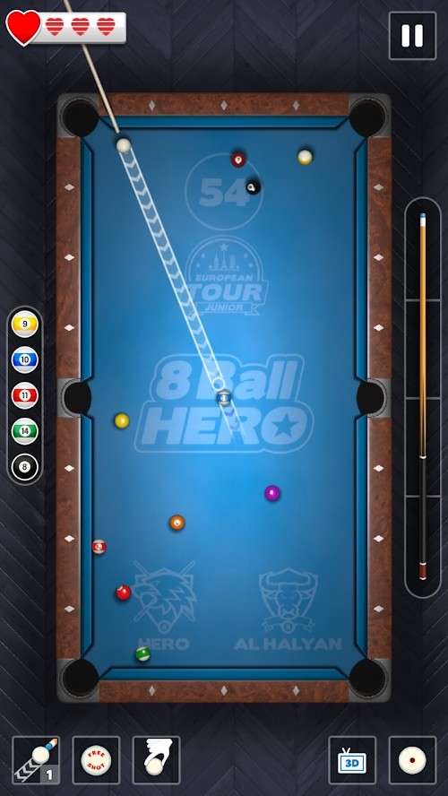 8 Ball Hero - Pool Billiards Puzzle Game( lot of life) screenshot