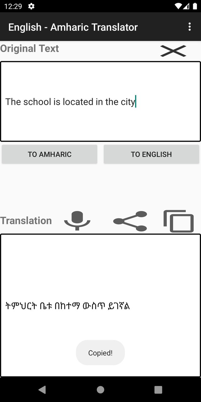English - Amharic Translator