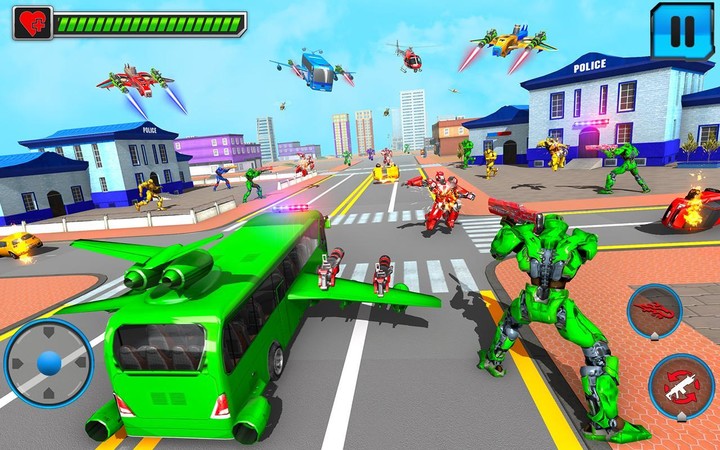 Flying Bus Robot Car Game 3d_playmods.games