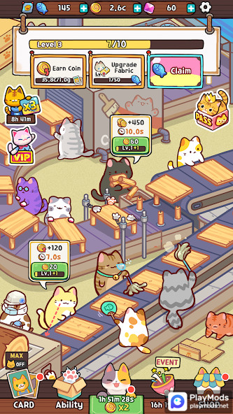 Kitty Cat Tycoon : make cat tree(Coins, dried fish and diamonds increase)_modkill.com