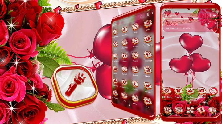 Download Red Rose Love Launcher Theme MOD APK  for Android