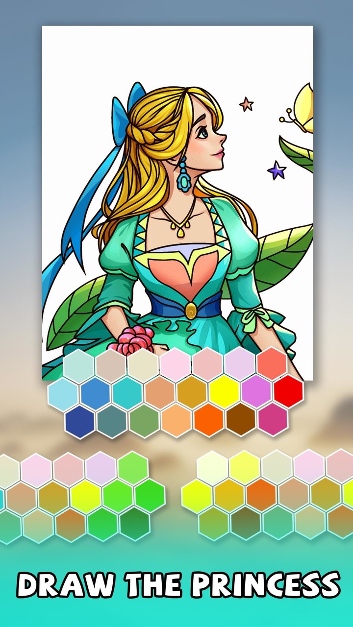 Princess Coloring:Drawing Game Ảnh chụp màn hình trò chơi