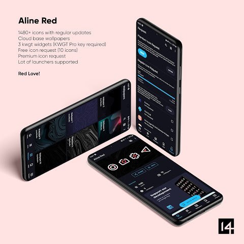 Aline Red: linear icon pack