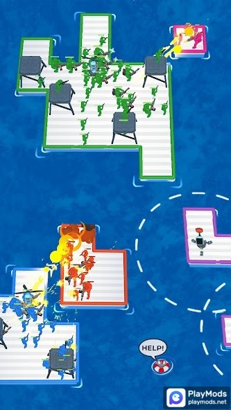 War of Rafts: Crazy Sea Battle(Unlimited Diamonds) screenshot image 1_playmods.net