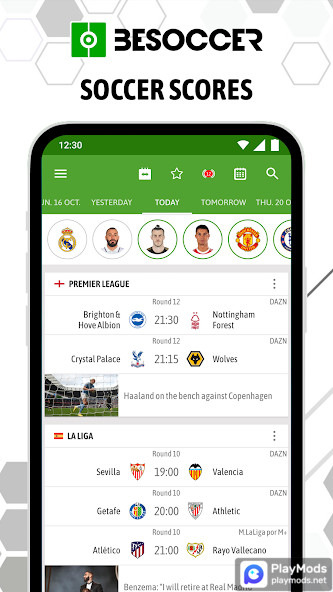 BeSoccer - Soccer Live Score(Subscribed) screenshot image 1_playmods.games