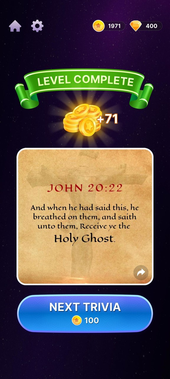 Bible Trivia Daily Ảnh chụp màn hình trò chơi
