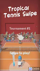 Tropical Tennis Swipe‏(مكافآت إزالة الإعلانات الخالية من الإعلانات) screenshot image 1