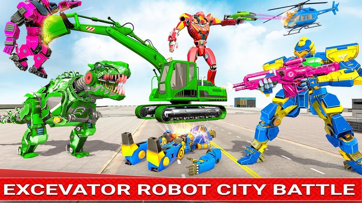 Excavator Robot Car Game: Dino Ảnh chụp màn hình trò chơi