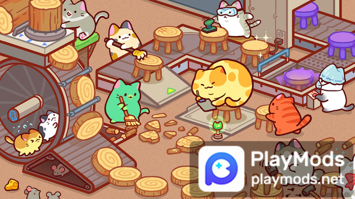 Kitty Cat Tycoon : make cat tree(Coins, dried fish and diamonds increase)_playmods.games